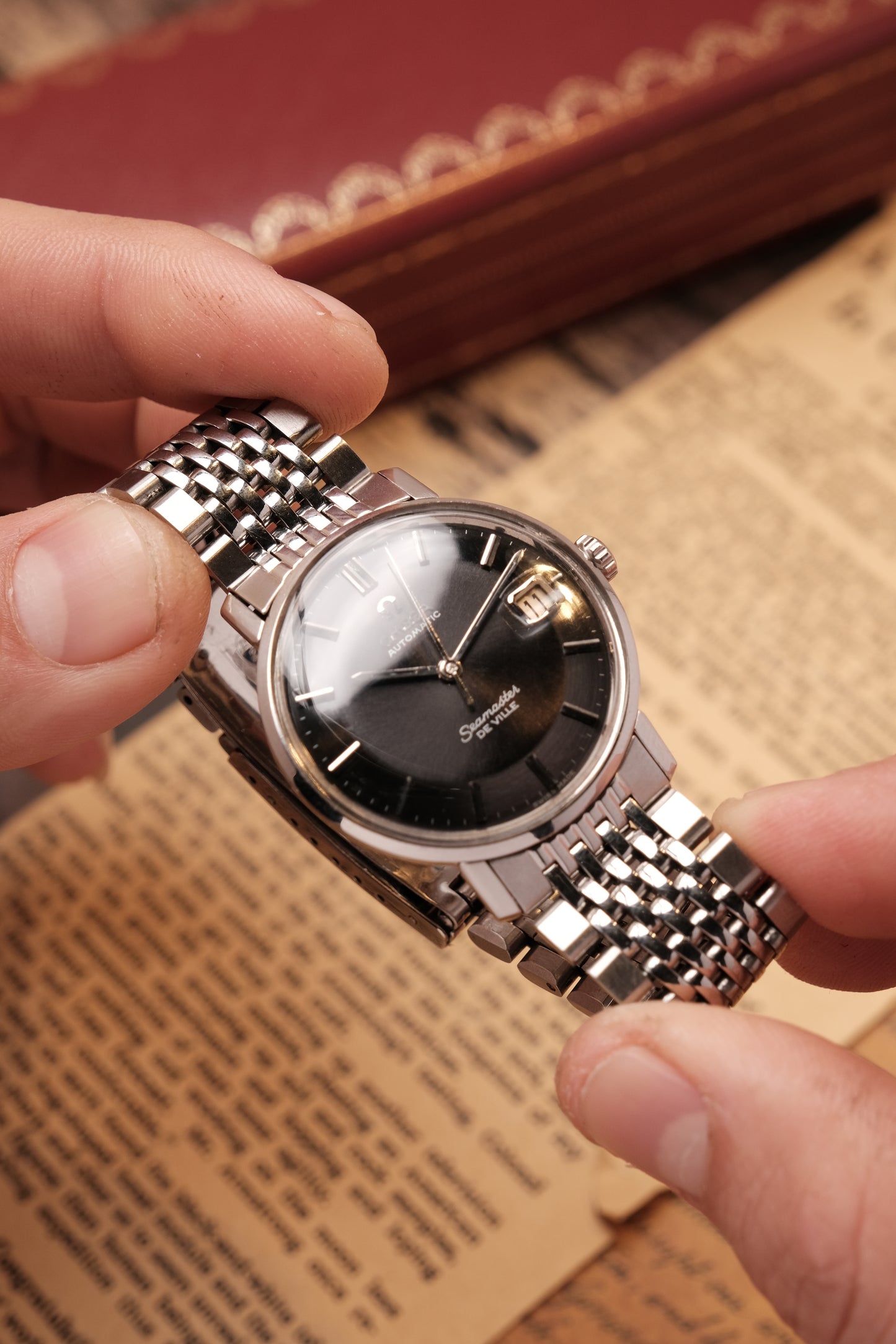 Vintage Omega Seamaster Automatic Deep Black Pie Pan Dial  166.020