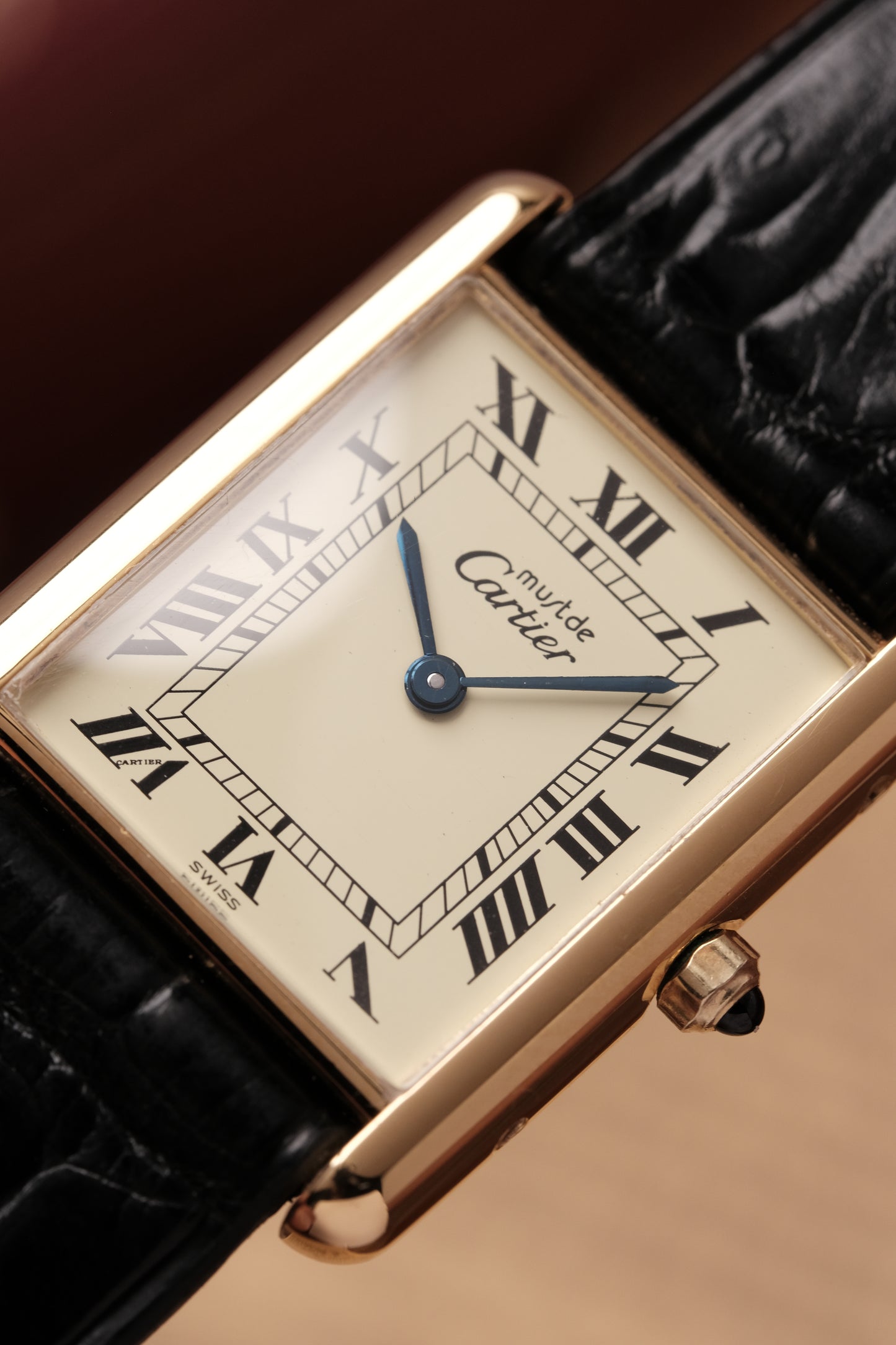 CARTIER MUST DE CARTIER TANK VERMEIL ROMAN DIAL REF. 681006