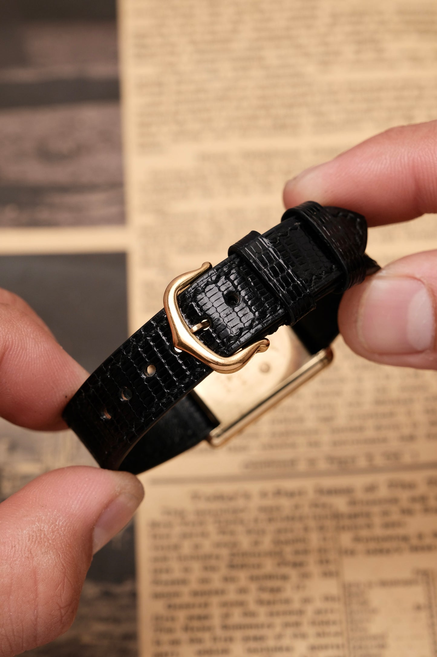 CARTIER MUST DE TANK (LM 23x31mm) Hand Winding VERMEIL Black DIAL 6173765