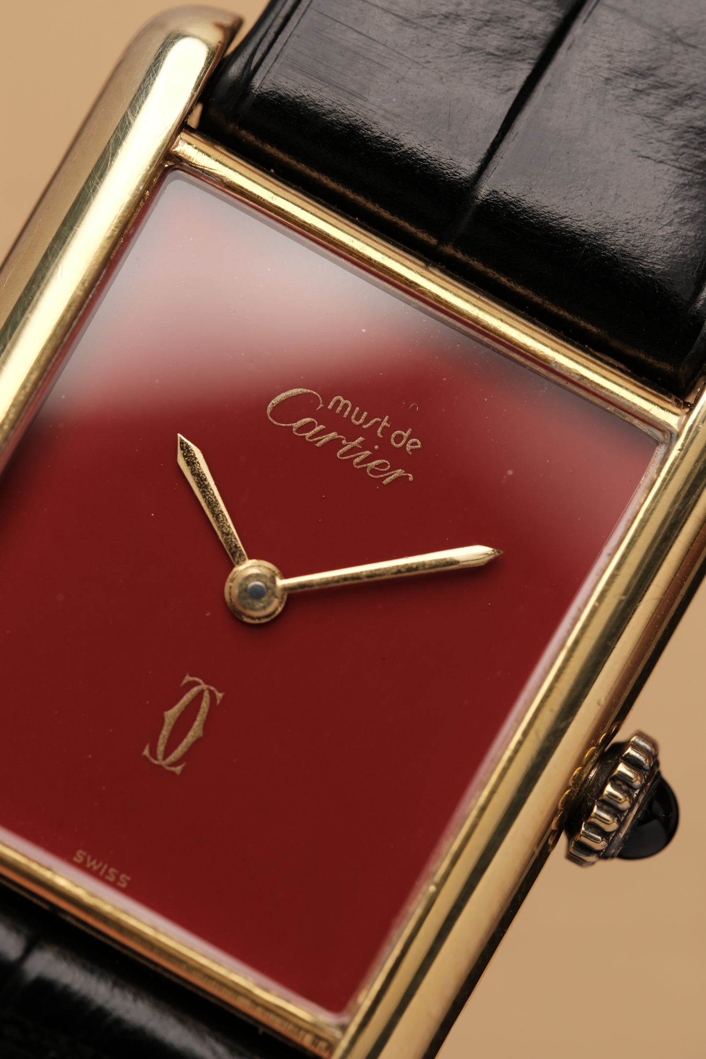 CARTIER MUST DE TANK VERMEIL (LM 23x31mm) HAND WINDING FERRARI RED DIAL