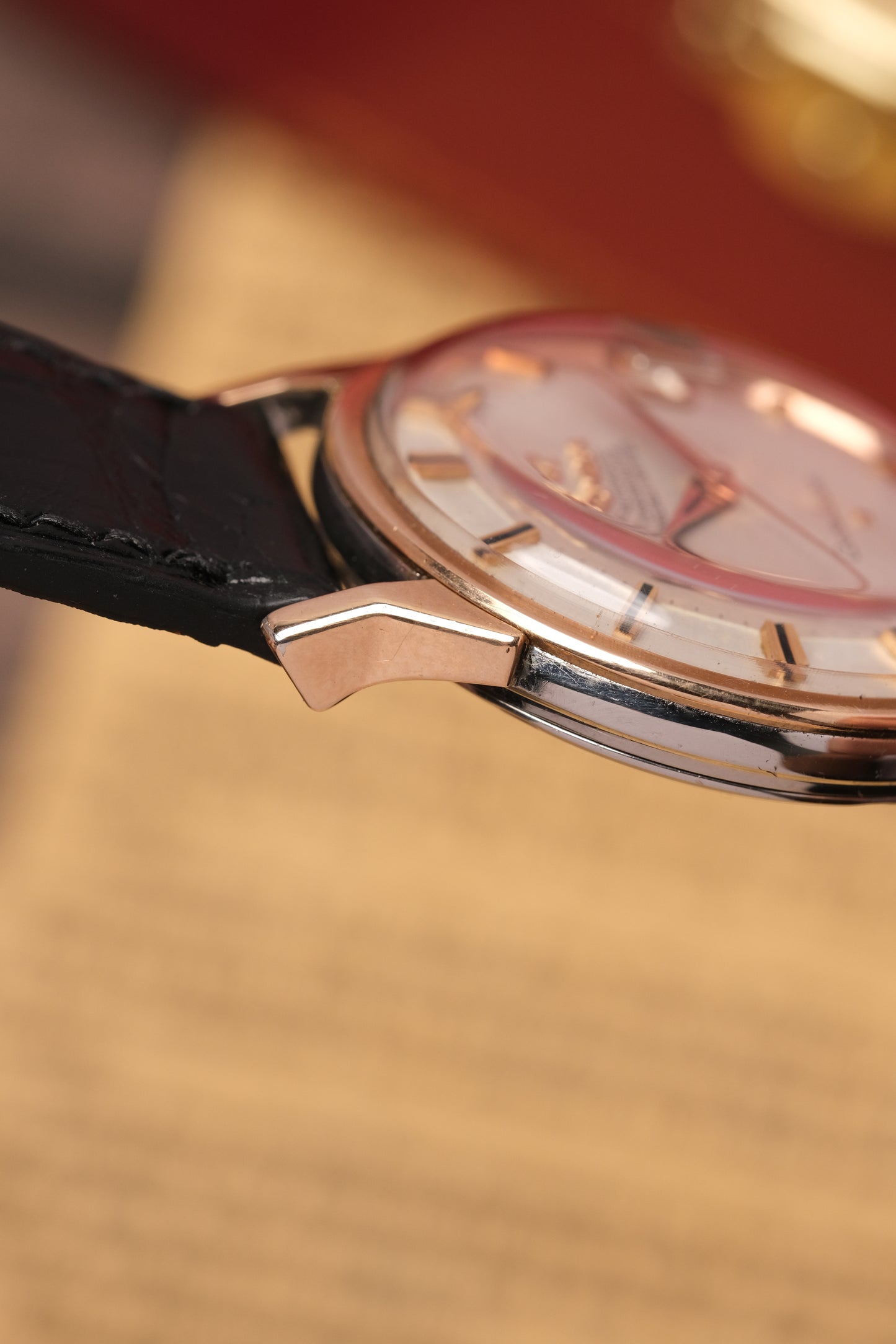 1966 OMEGA CONSTELLATION PIE PAN DOG LEG ROSE GOLD AUTOMATIC CHRONOMETER REF. 168.005