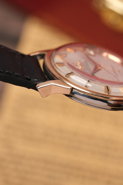 1966 OMEGA CONSTELLATION PIE PAN DOG LEG ROSE GOLD AUTOMATIC CHRONOMETER REF. 168.005