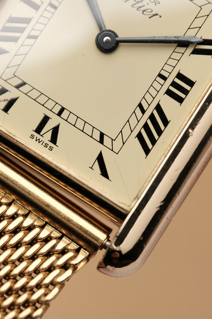 CARTIER MUST DE TANK VERMEIL (LM 23x31mm) ROMAN DIAL HAND WINDING 6144974 + BOX