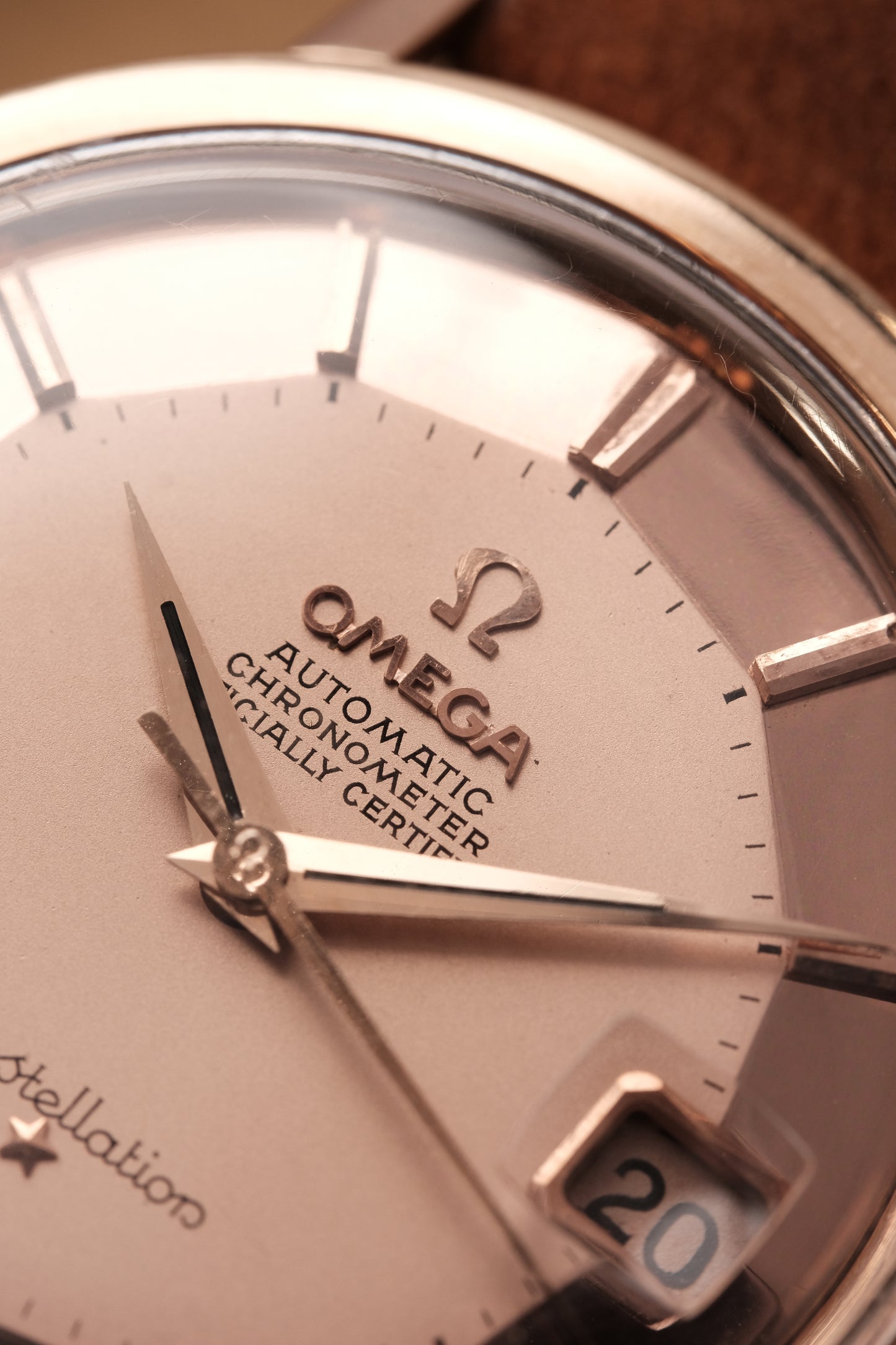 1966 OMEGA CONSTELLATION PIE PAN Mirror Rose Gold Dial (Salmon Dial )CHRONOMETER REF 168.004