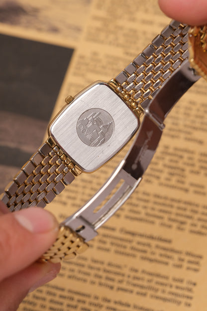 Omega De Ville Ref. 395.0876.2  Cal.1378 Vintage Gold Quartz Integrated Bracelet