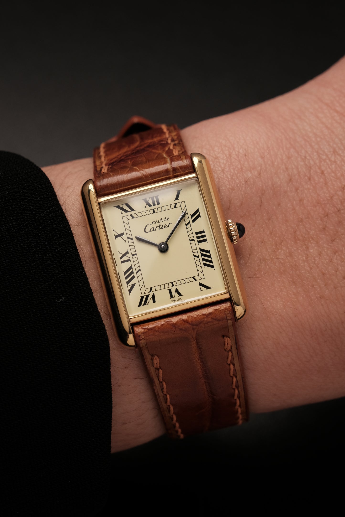 CARTIER MUST DE CARTIER TANK Hand Winding VERMEIL ROMAN DIAL REF. 6 219393
