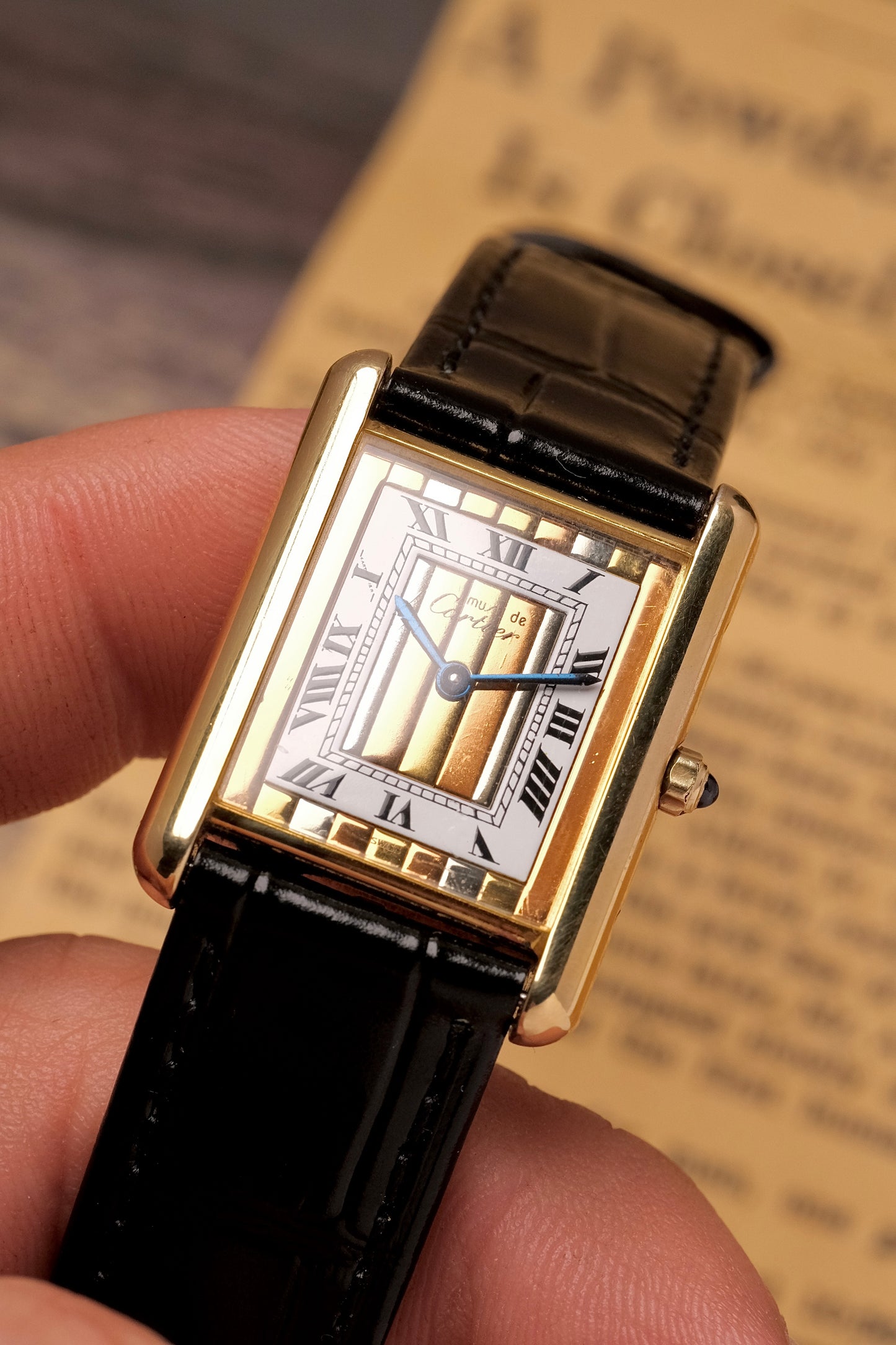 CARTIER MUST DE CARTIER TANK VERMEIL "TRINITY" DIAL REF. 681006