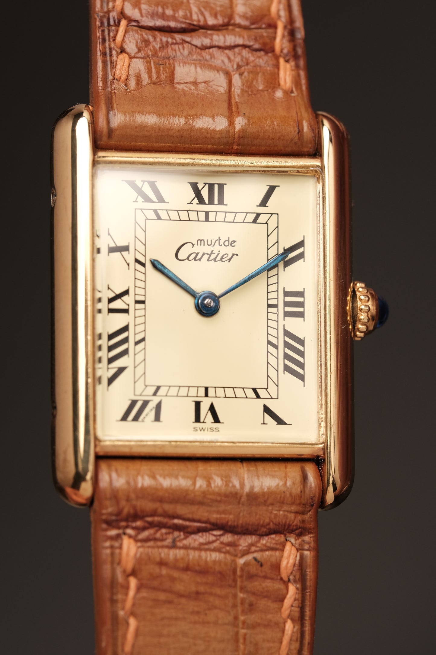 CARTIER MUST DE TANK VERMEIL (LM 23x31mm) ROMAN DIAL QUARTZ