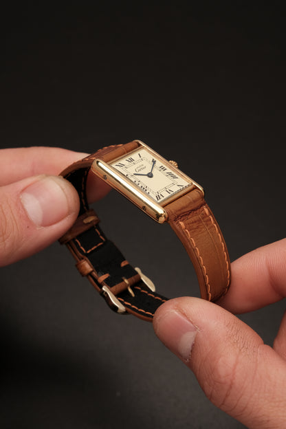 CARTIER MUST DE TANK VERMEIL (LM 23x31mm) ROMAN DIAL QUARTZ