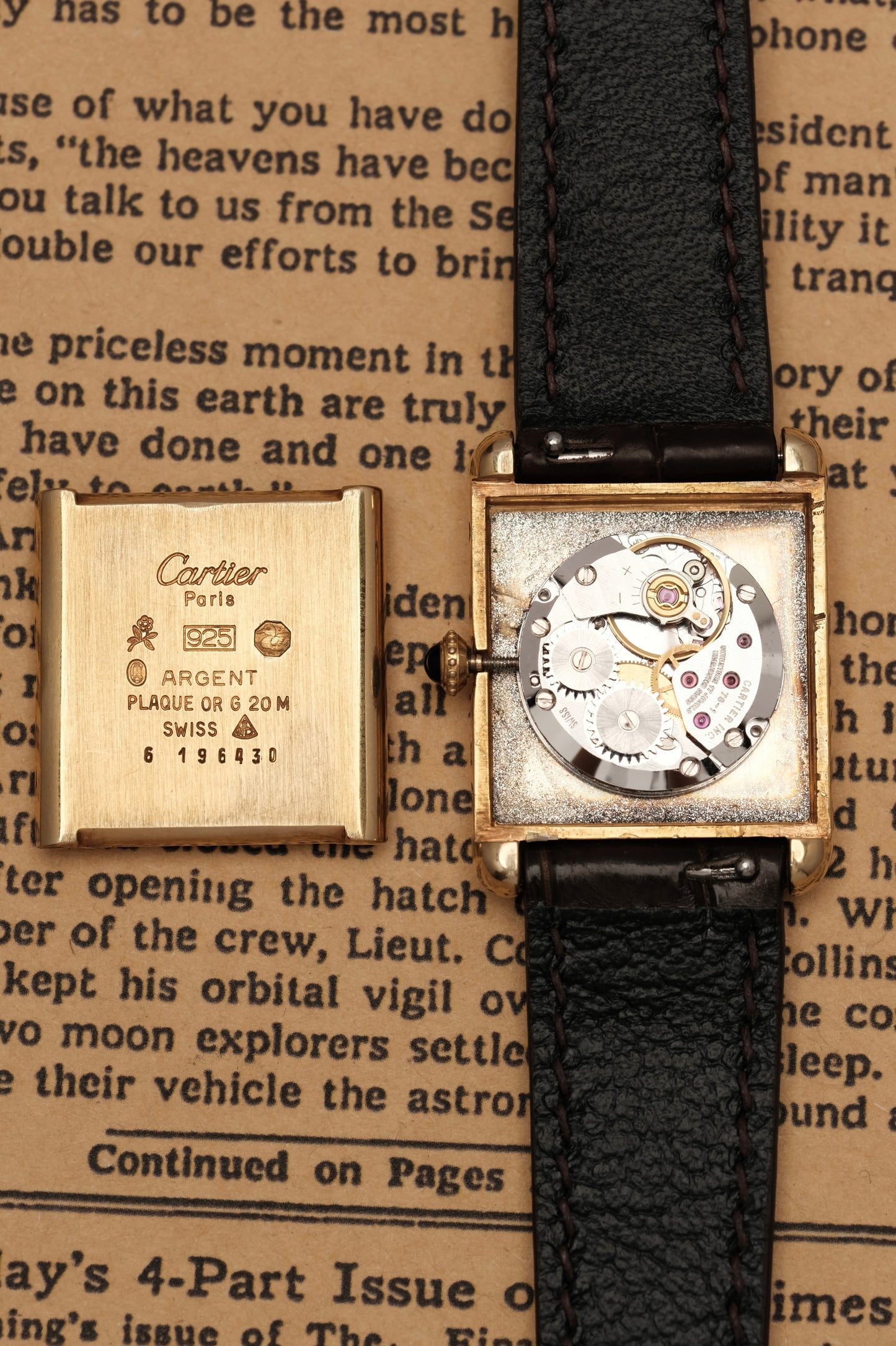 CARTIER MUST DE TANK VERMEIL (LM 23x31mm) ROMAN DIAL HAND WINDING