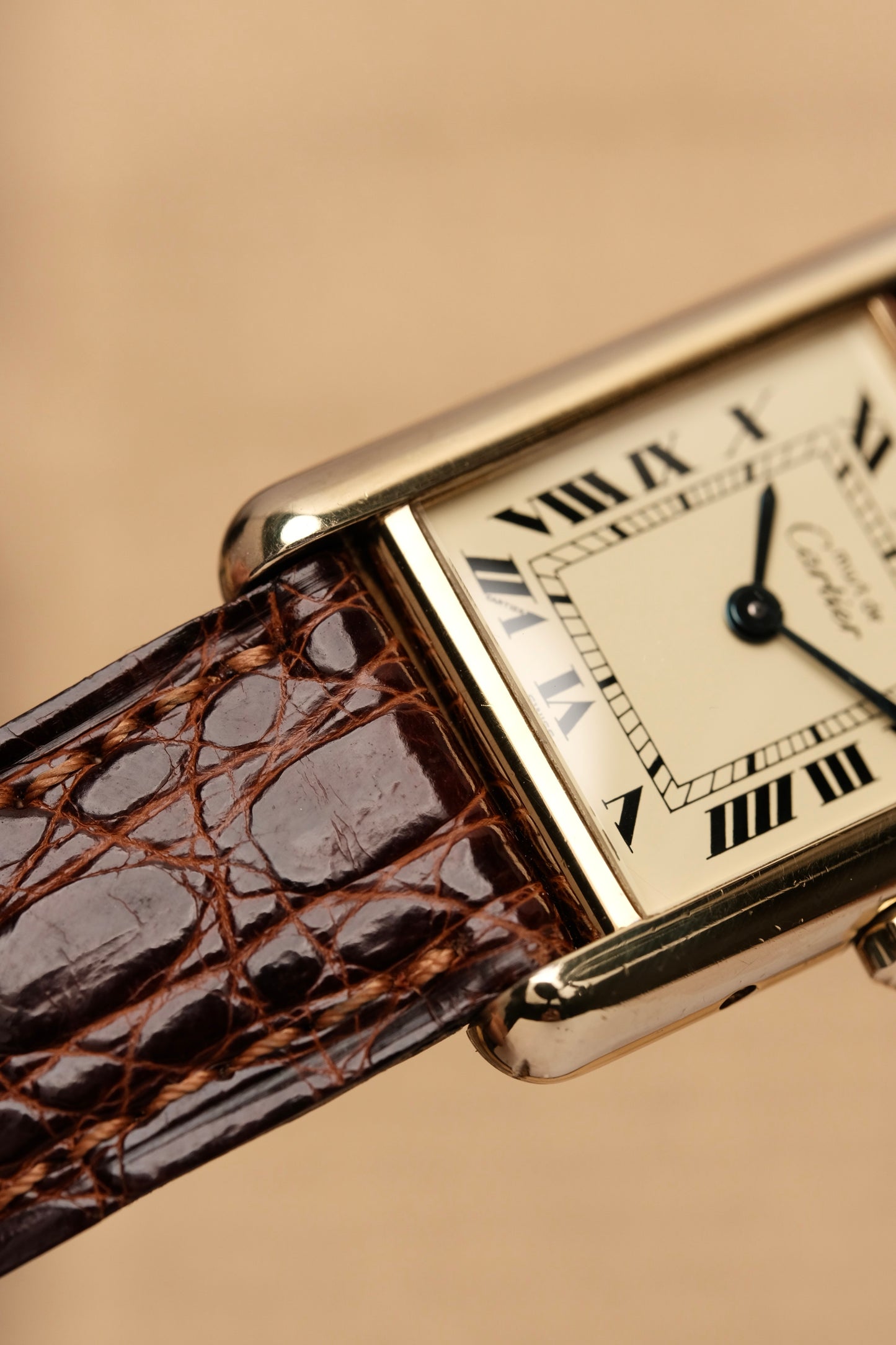 Vintage Cartier Must De Tank Vermeil (SM 20x28mm) ROMAN DIAL QUARTZ Ref.87728