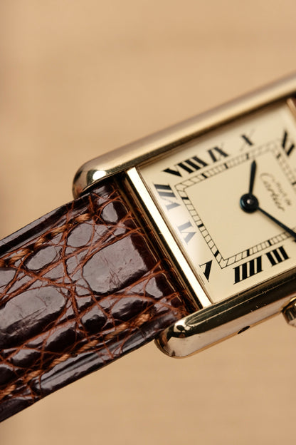 Vintage Cartier Must De Tank Vermeil (SM 20x28mm) ROMAN DIAL QUARTZ Ref.87728