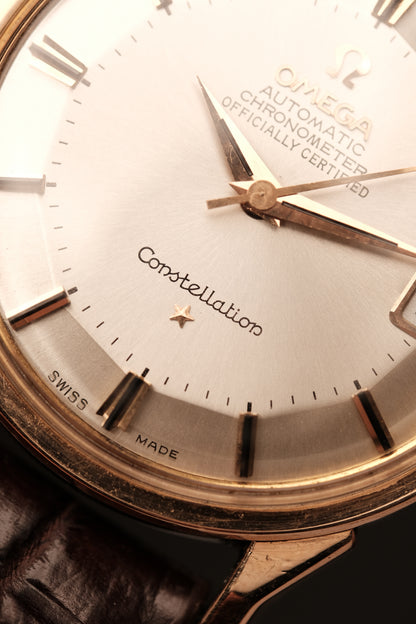 1964 OMEGA CONSTELLATION PIE PAN DOG LEG White Dial Rose Gold AUTOMATIC CHRONOMETER REF. 168.005