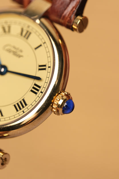 Ladies Cartier Must Vendome Vermeil 1851 ARGENT 925 Gold Plated 24MM ( Fullset)
