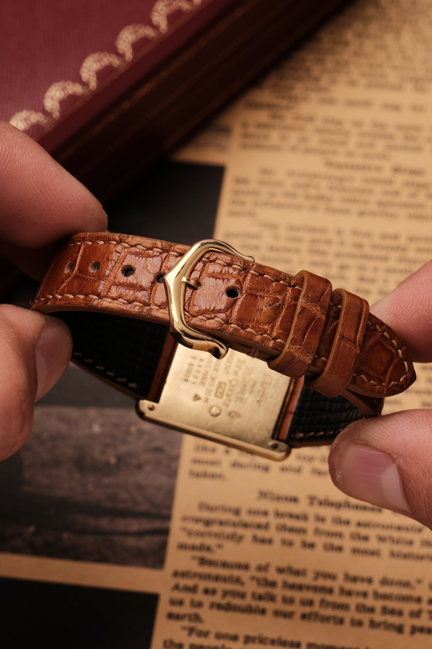 CARTIER MUST DE CARTIER TANK VERMEIL ROMAN DIAL REF. 64221