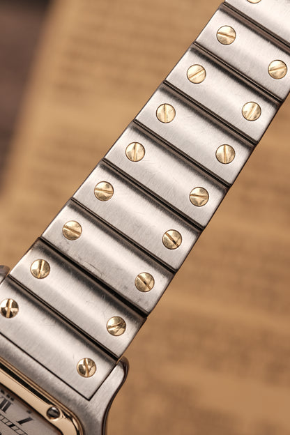 Cartier Santos Galbée 1566 Gold/Steel White Dial LM (29x41mm)