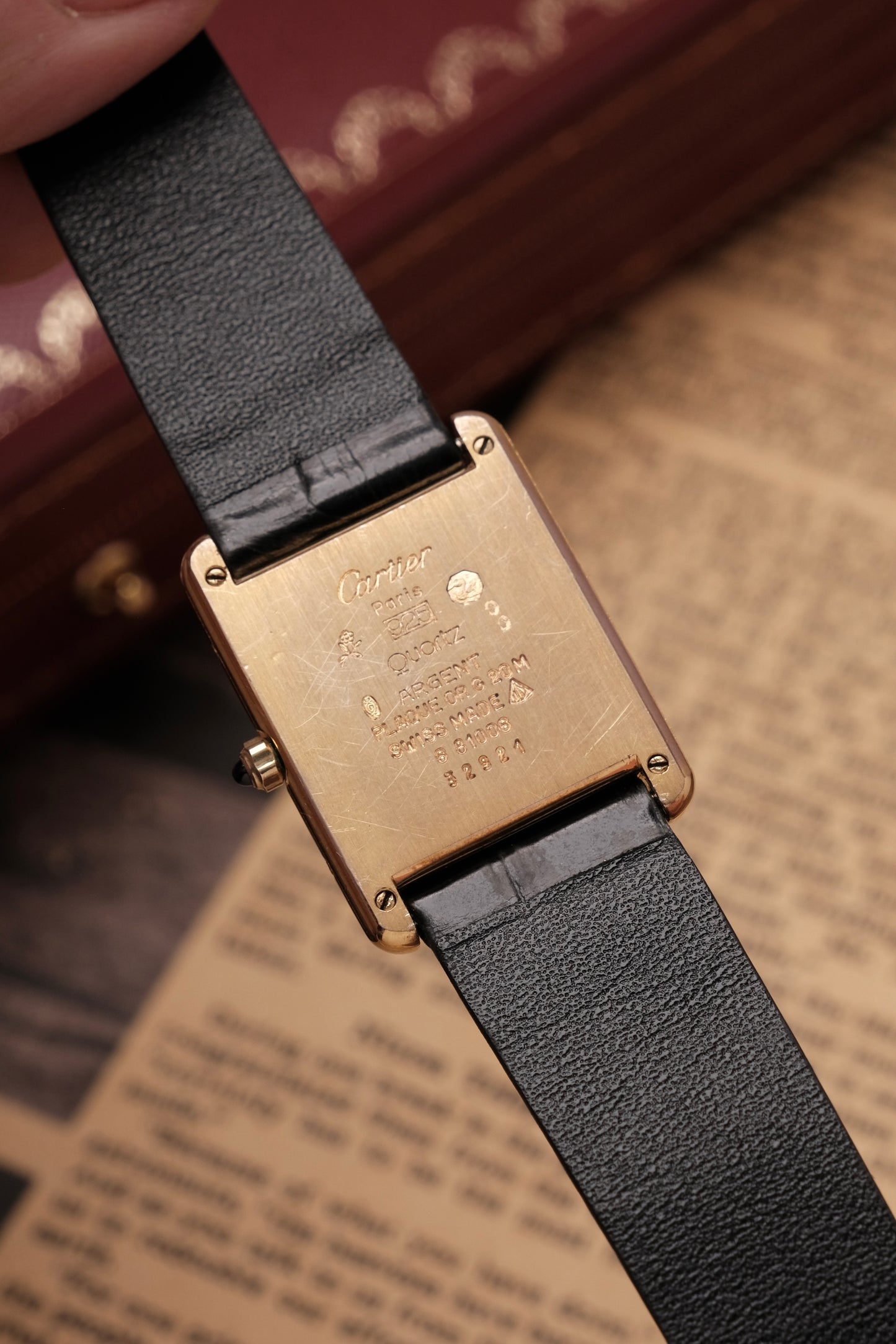 CARTIER MUST DE CARTIER TANK VERMEIL ROMAN DIAL REF. 681006