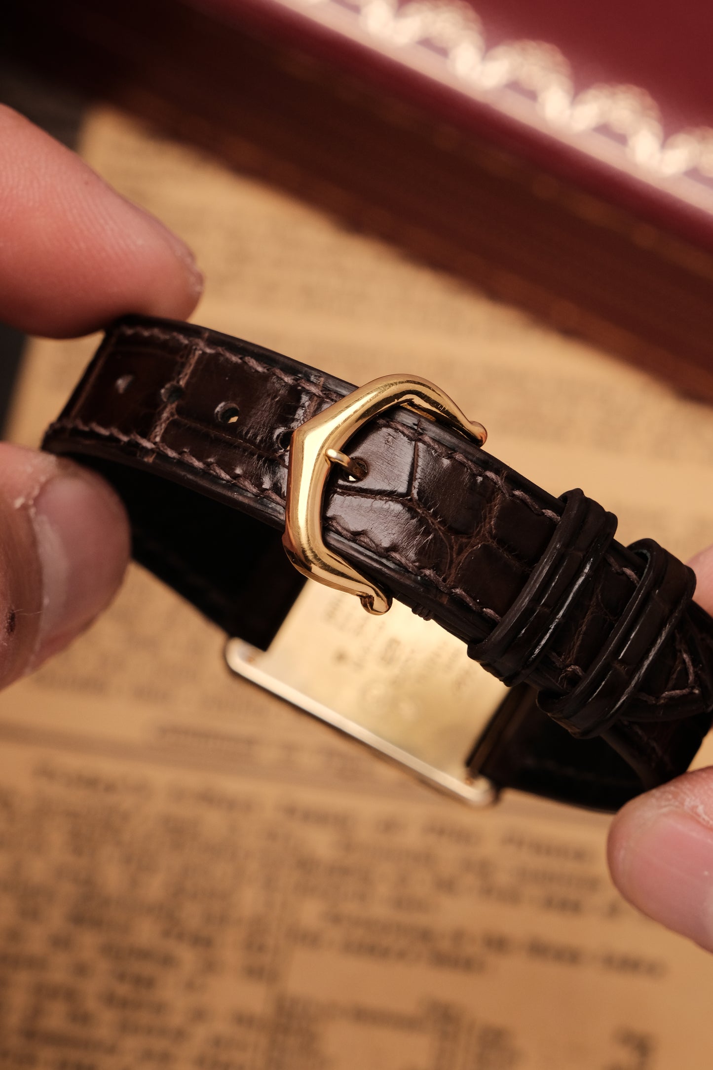 1990's CARTIER MUST DE CARTIER TANK VERMEIL ROMAN DIAL QUARTZ 23MM