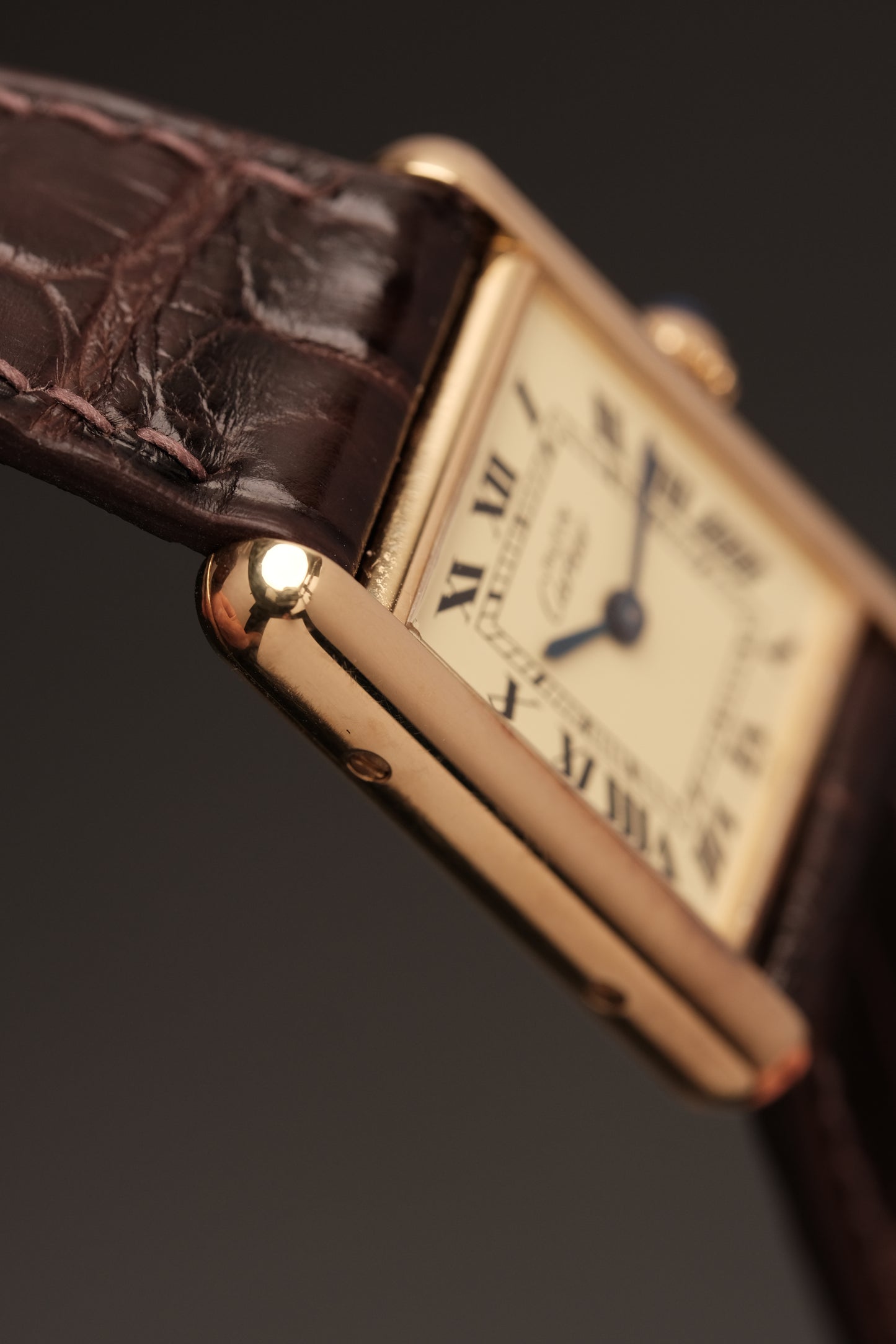 Vintage Cartier Must De Tank Vermeil (SM 20x28mm) ROMAN Ivory DIAL QUARTZ Ref.5057001