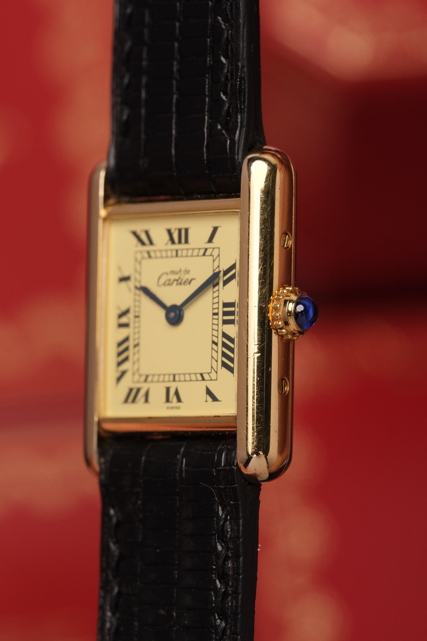 1999 Vintage Cartier Tank Vermeil 1613 ROMAN DIAL QUARTZ 20x28mm + Box and Paper