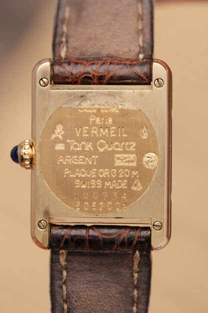 Vintage Cartier Must De Tank Vermeil (SM 20x28mm) ROMAN DIAL QUARTZ Ref.5057001