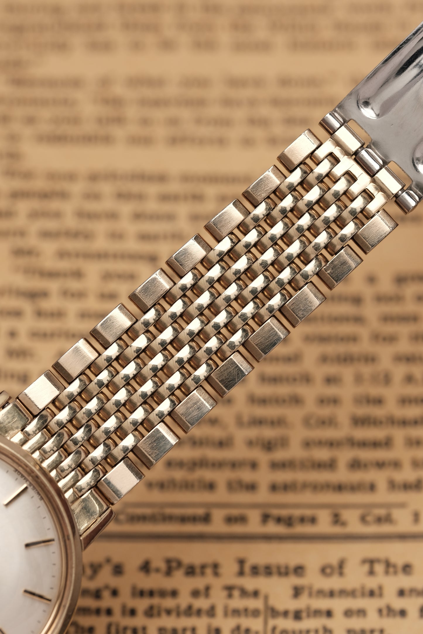 1967  14K Solid Gold Omega Seamaster De Ville reference LL 6590-1 34mm with Gold beads of rice bracelet