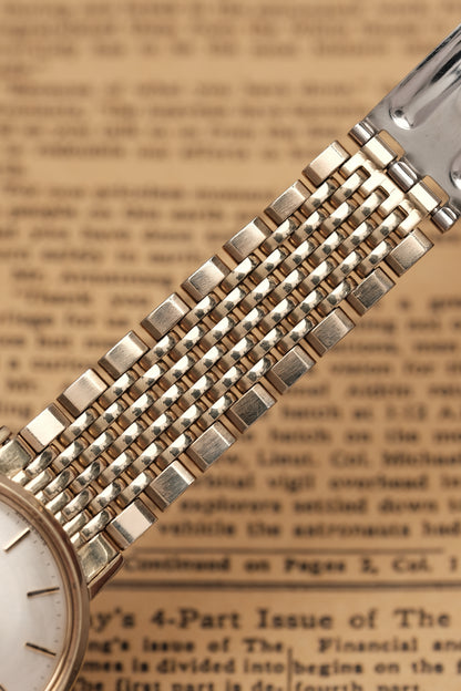 1967  14K Solid Gold Omega Seamaster De Ville reference LL 6590-1 34mm with Gold beads of rice bracelet
