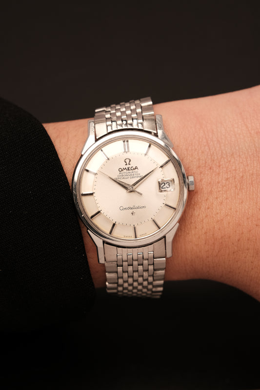 1963 OMEGA CONSTELLATION PIE PAN Stainless Steel  AUTOMATIC REF. 168.005 Beads of rice bracelet