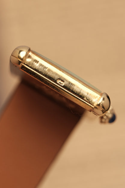 CARTIER MUST DE TANK VERMEIL (LM 23x31mm) ROMAN DIAL QUARTZ + Coffee Strap