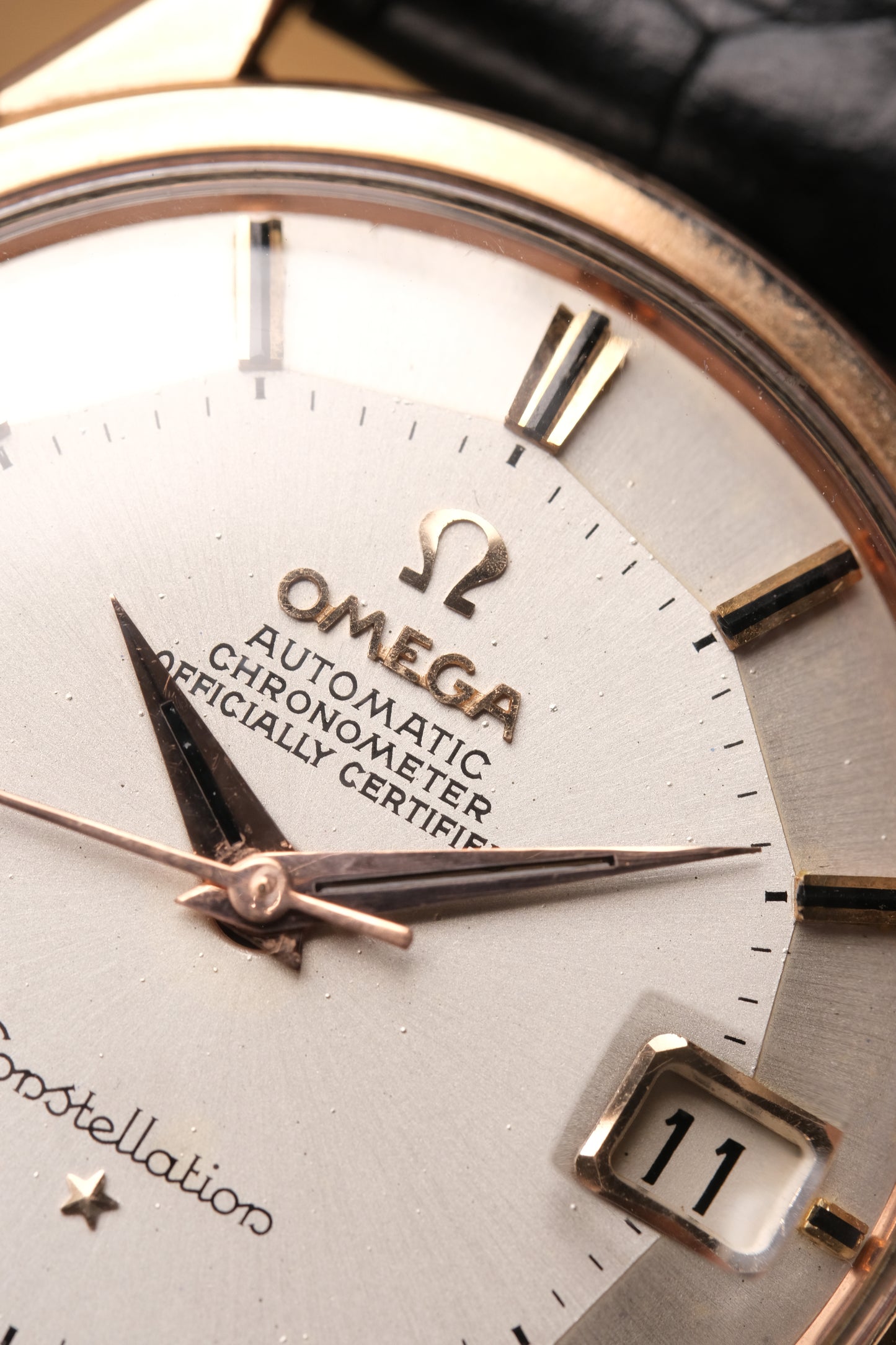 1966 OMEGA CONSTELLATION PIE PAN DOG LEG ROSE GOLD AUTOMATIC CHRONOMETER REF. 168.005