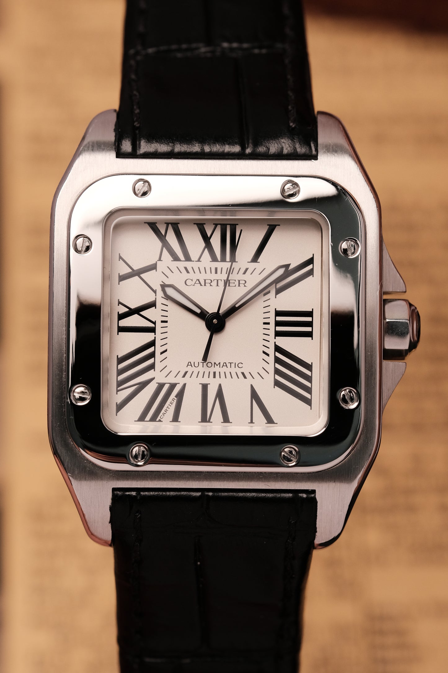 (Full set) Cartier Santos 100 W20126X8 2878 MM White 33mm Automatic Watch