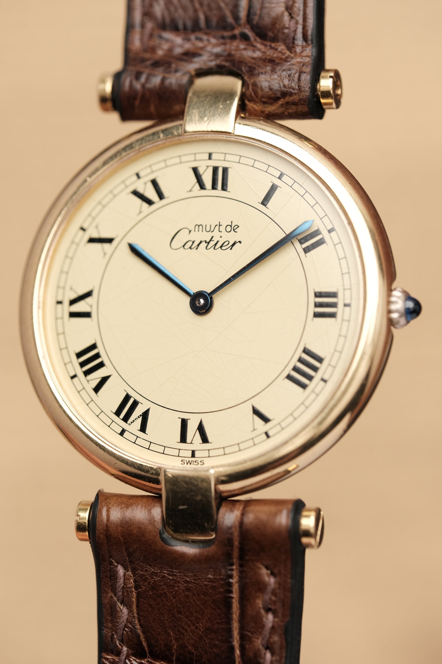 1990's Cartier Must Vendome LM Vermeil Quartz Gold Plated 30mm