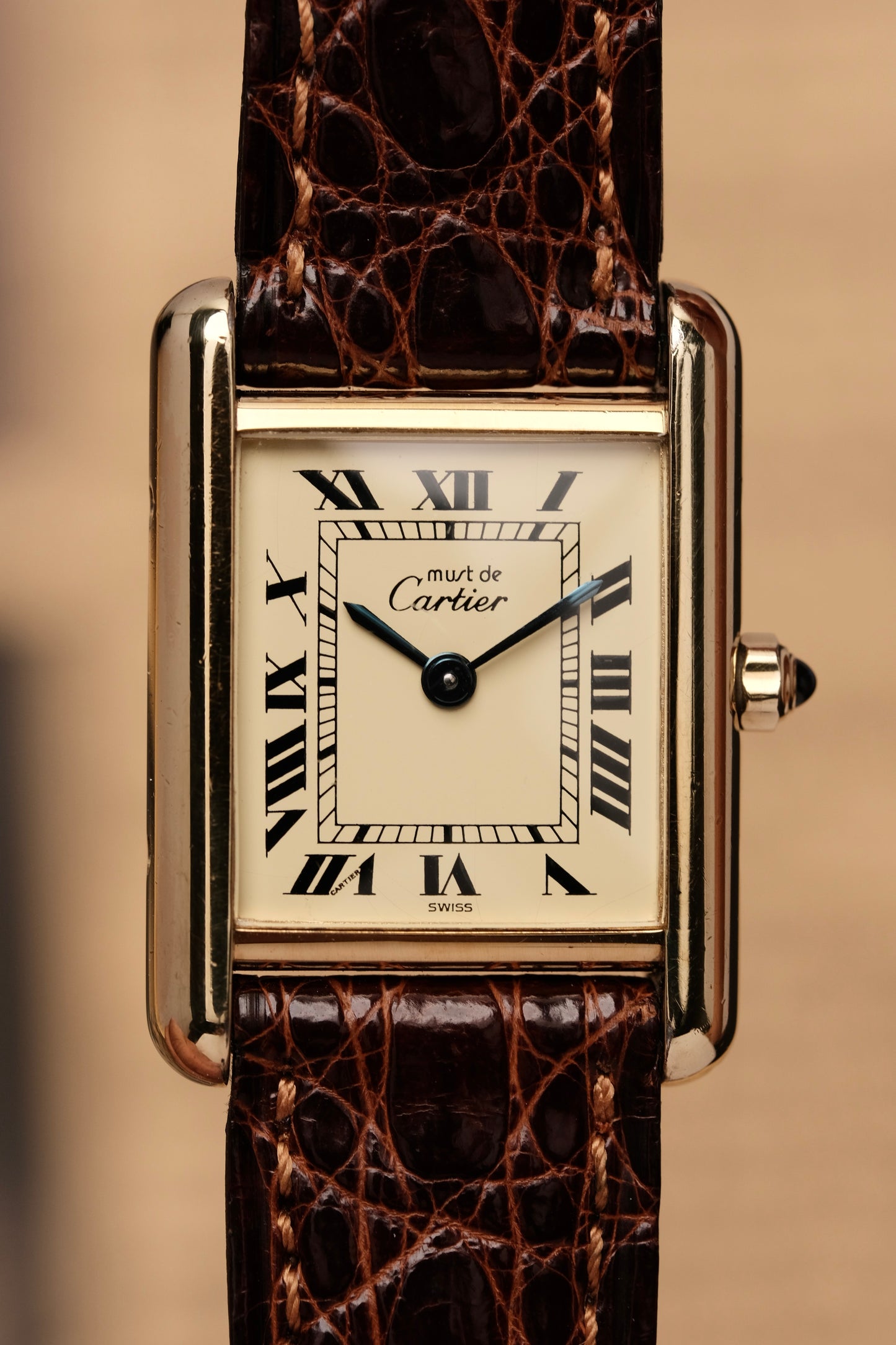 Vintage Cartier Must De Tank Vermeil (SM 20x28mm) ROMAN DIAL QUARTZ Ref.87728
