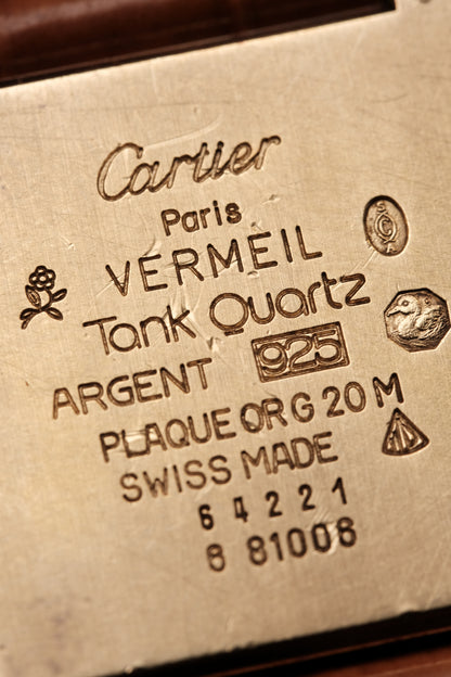 CARTIER MUST DE CARTIER TANK VERMEIL ROMAN DIAL REF. 64221