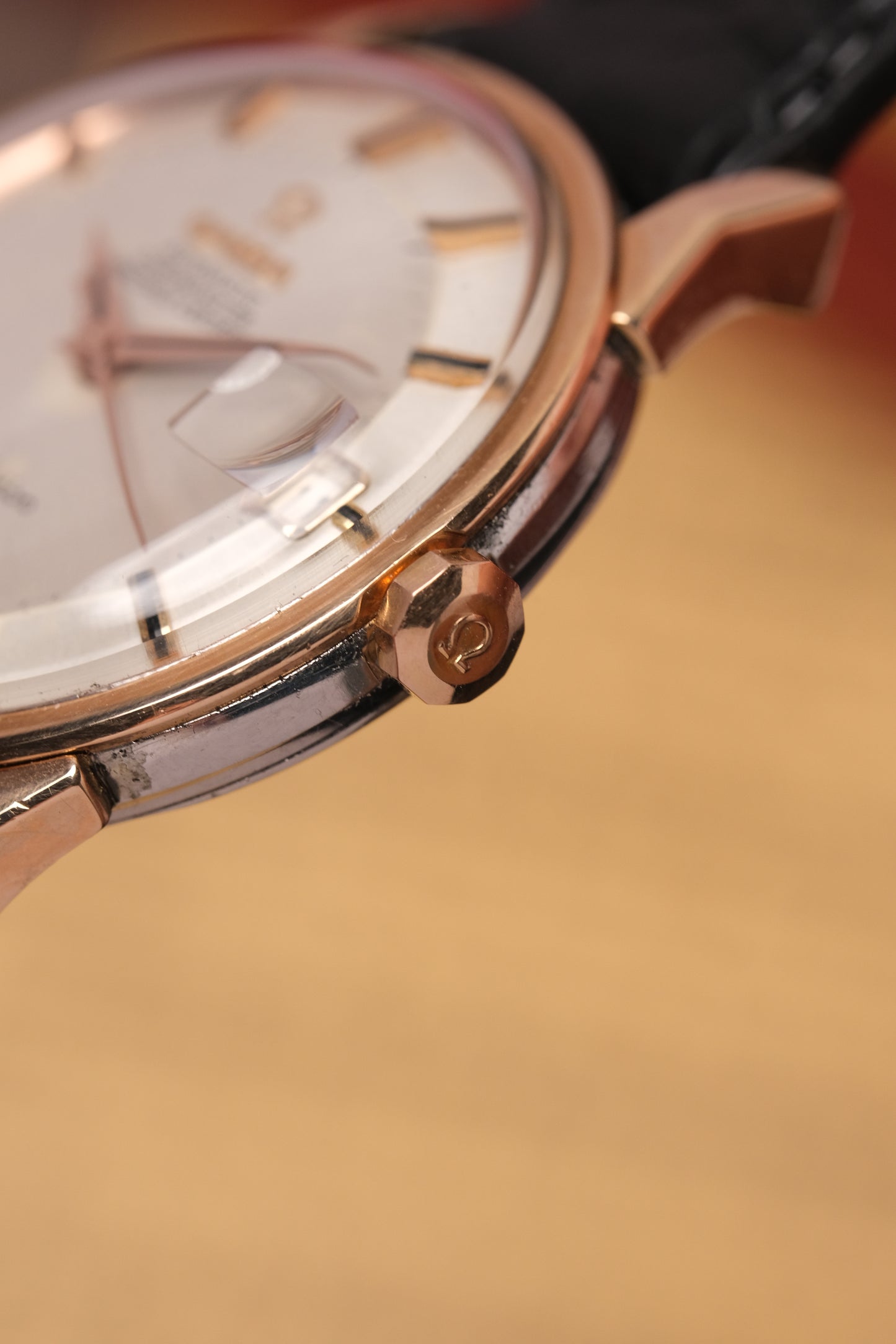 1966 OMEGA CONSTELLATION PIE PAN DOG LEG ROSE GOLD AUTOMATIC CHRONOMETER REF. 168.005