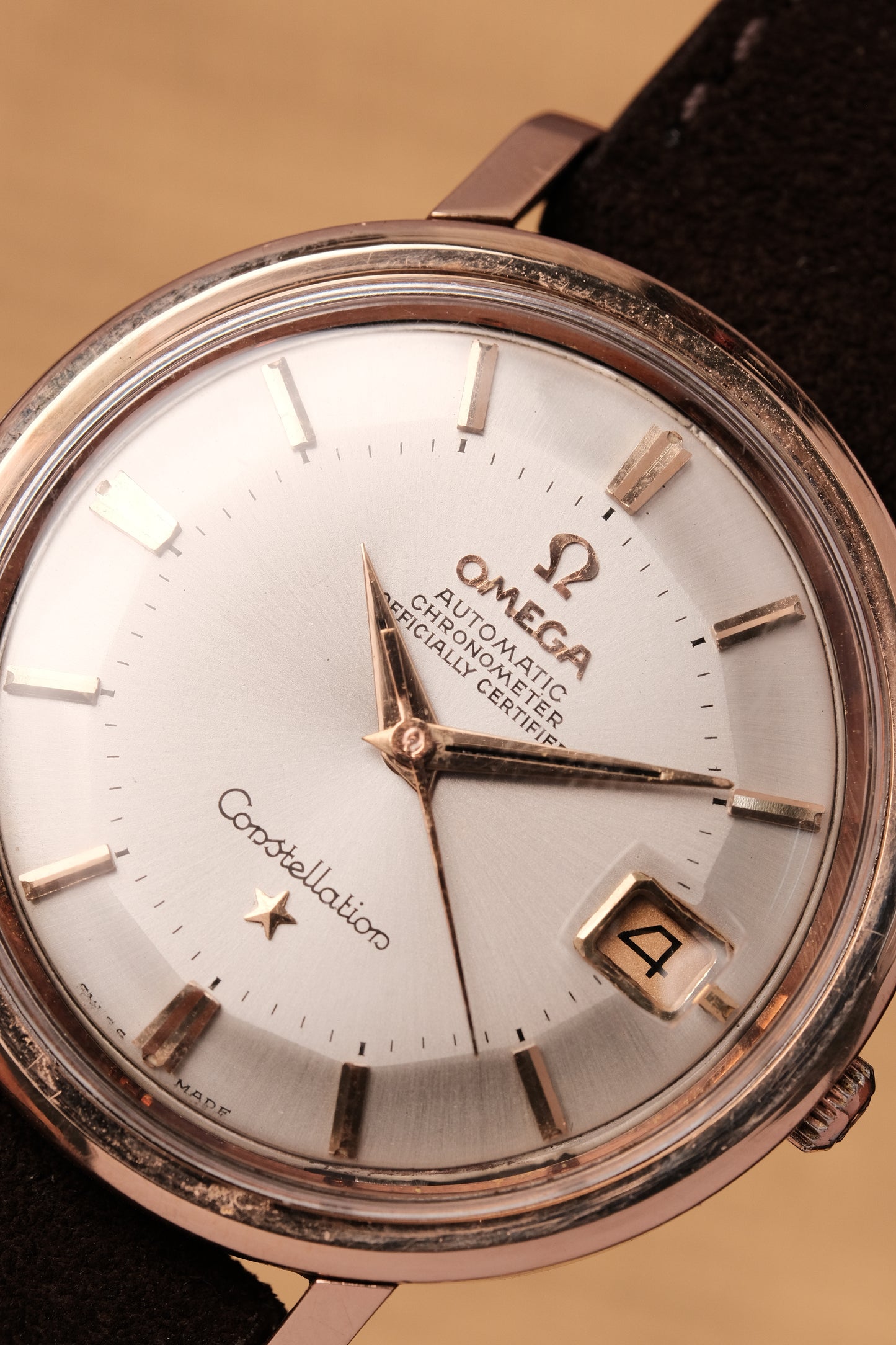 1966 OMEGA CONSTELLATION PIE PAN White Dial Rose Gold AUTOMATIC CHRONOMETER REF. 168.004