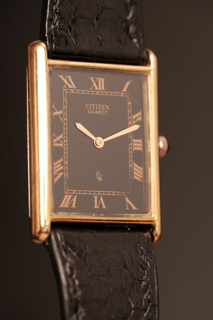 Vintage Citizen Black Dial Tank Roman numerals Ref. 47-3201 (25x35mm)