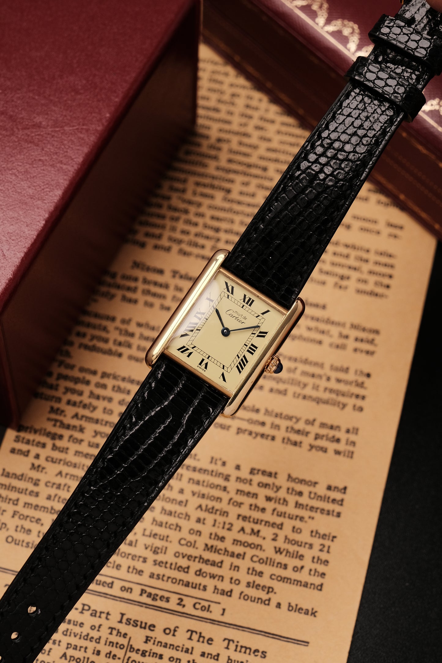 CARTIER MUST DE CARTIER TANK VERMEIL ROMAN DIAL REF. 681006