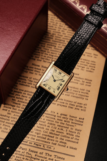 CARTIER MUST DE CARTIER TANK VERMEIL ROMAN DIAL REF. 681006