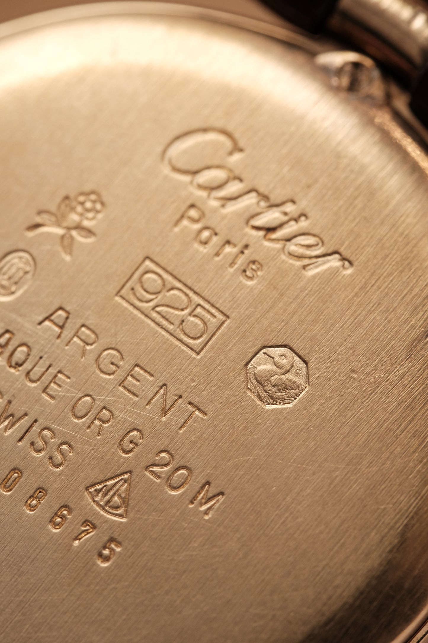 1990's  Cartier  Must Vendome LM Vermeil Quartz Gold Plated 30mm