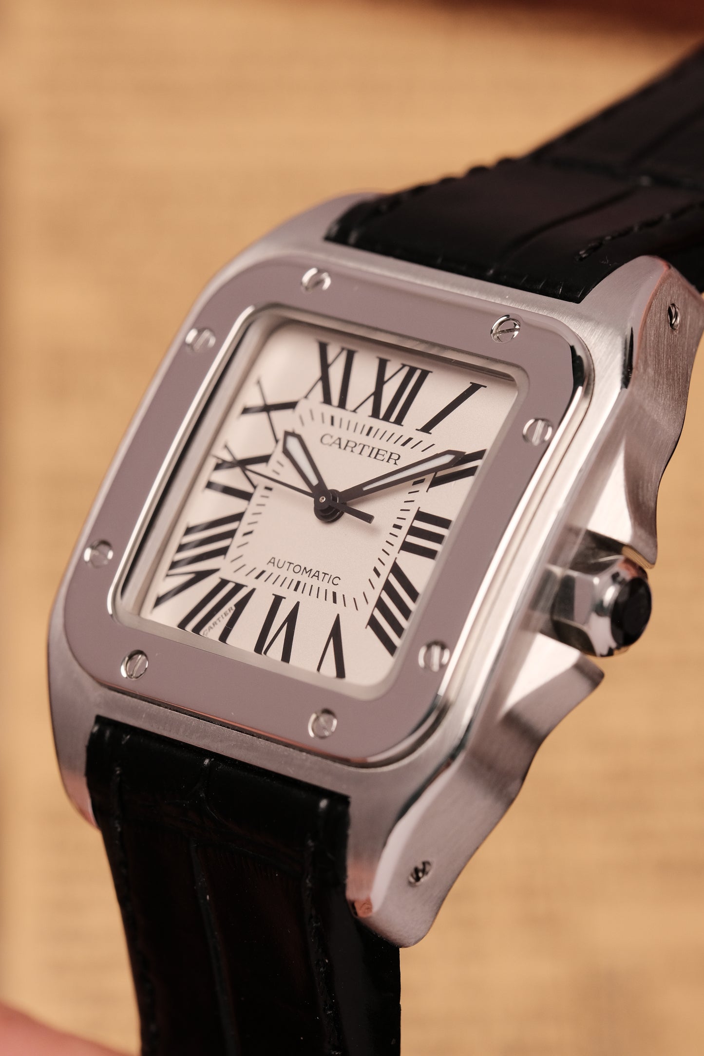 (Full set) Cartier Santos 100 W20126X8 2878 MM White 33mm Automatic Watch