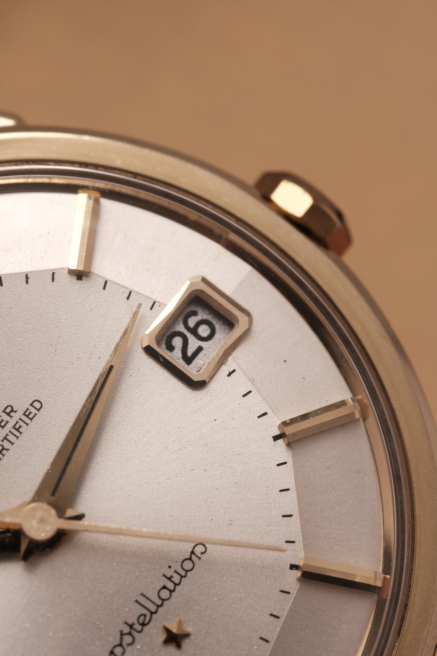 1966 OMEGA CONSTELLATION PIE PAN DOG LEG White Dial AUTOMATIC CHRONOMETER REF. 168.005 ( Dark Brown Strap)