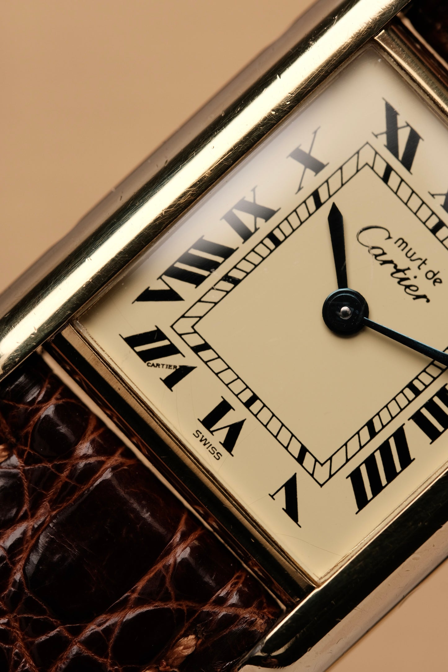 Vintage Cartier Must De Tank Vermeil (SM 20x28mm) ROMAN DIAL QUARTZ Ref.87728