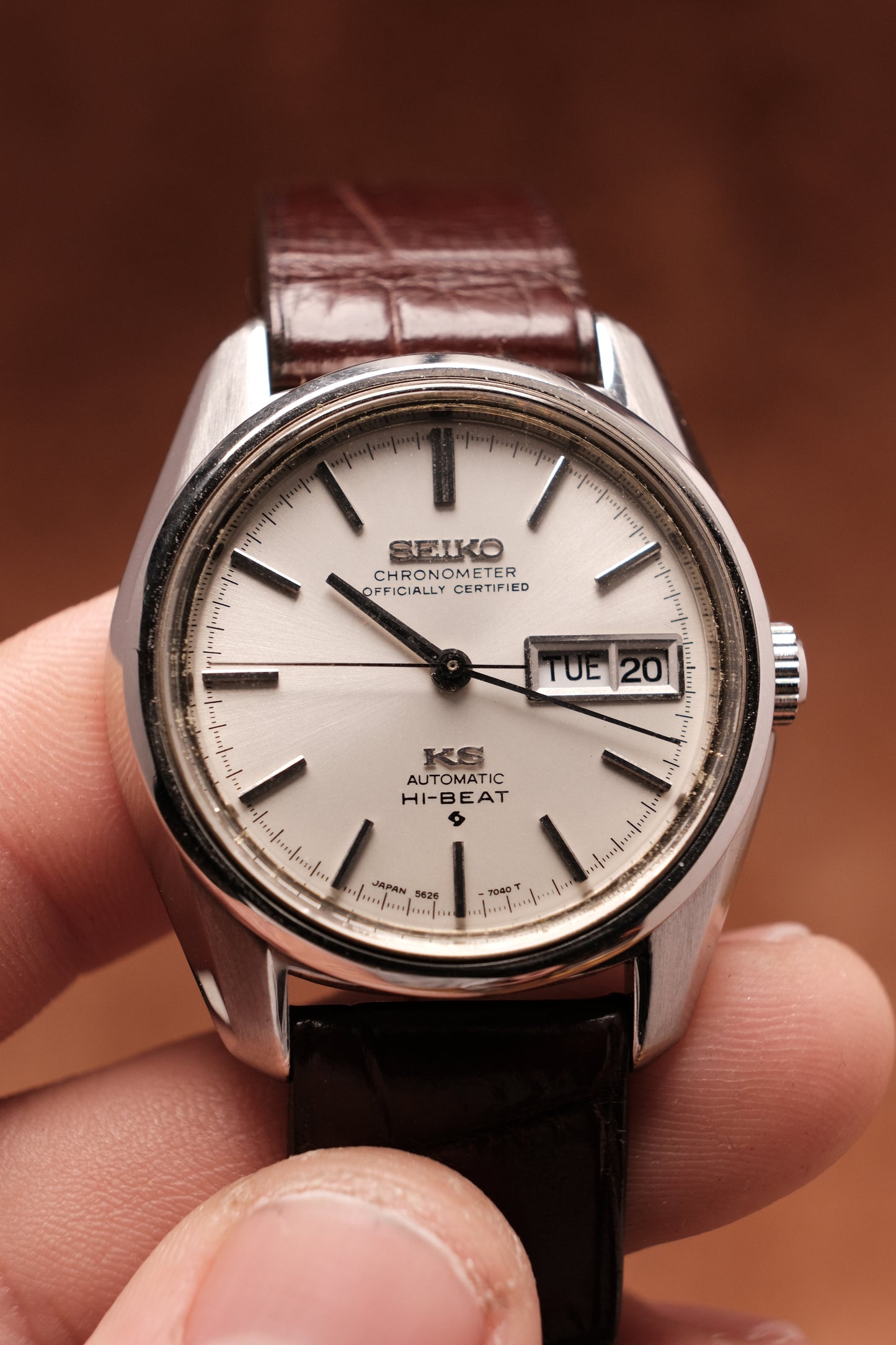 Seiko King Seiko 5626-7041 Vintage Hi-Beat Chronometer SS Automatic Mens Watch