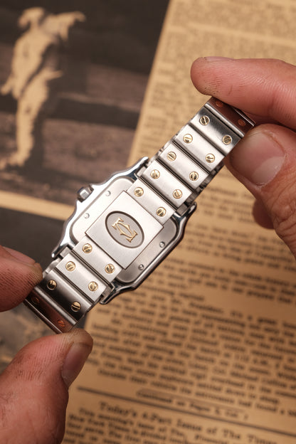 Cartier Santos Galbée 1566 Gold/Steel White Dial LM (29x41mm)