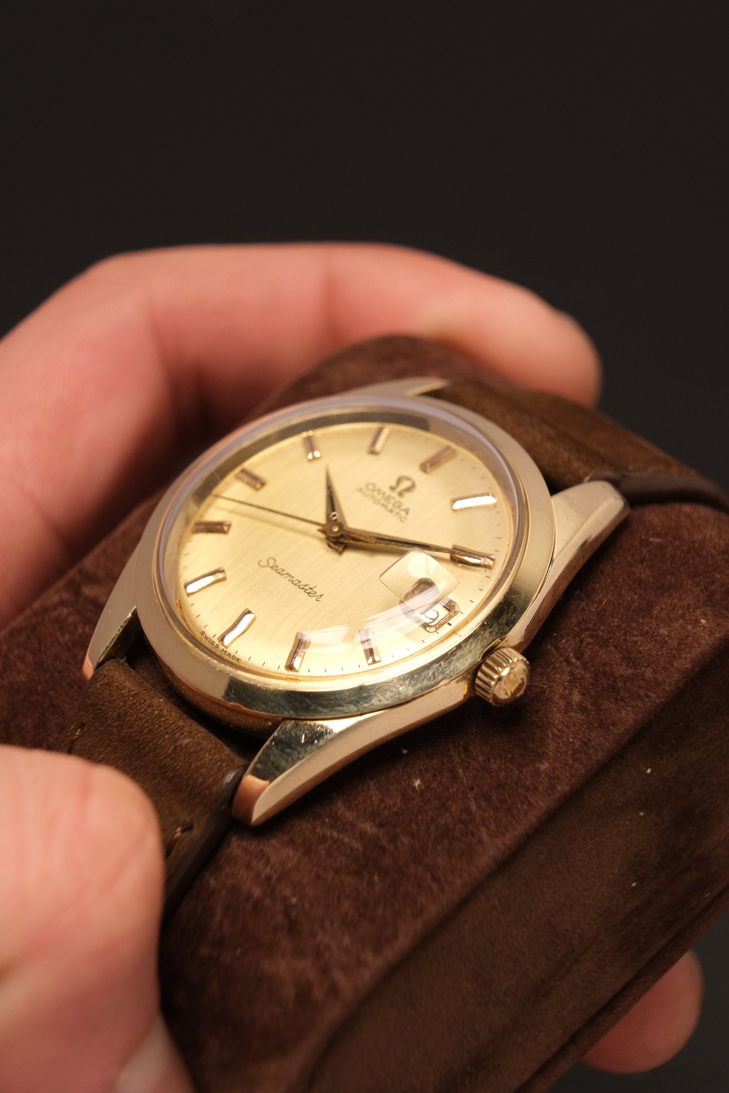 Vintage Omega Seamaster with Gold Crosshair Dial 166.010 from 1967
