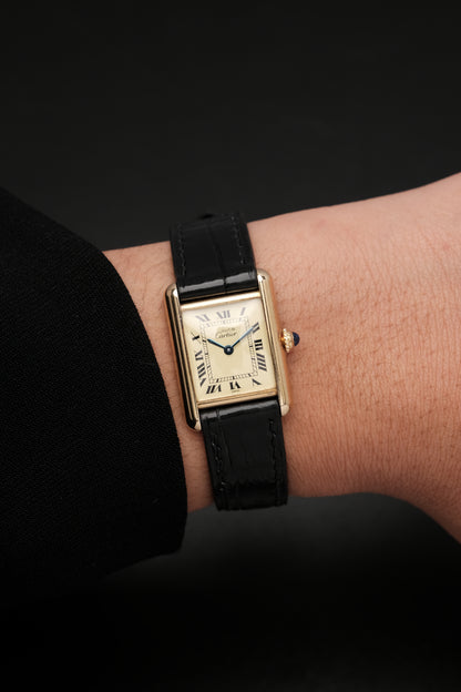 Vintage Cartier Must De Tank Vermeil (SM 20x28mm) ROMAN DIAL QUARTZ Ref.5057001