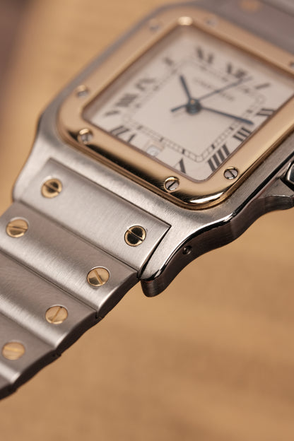 Cartier Santos Galbée 1566 Gold/Steel White Dial LM (29x41mm)