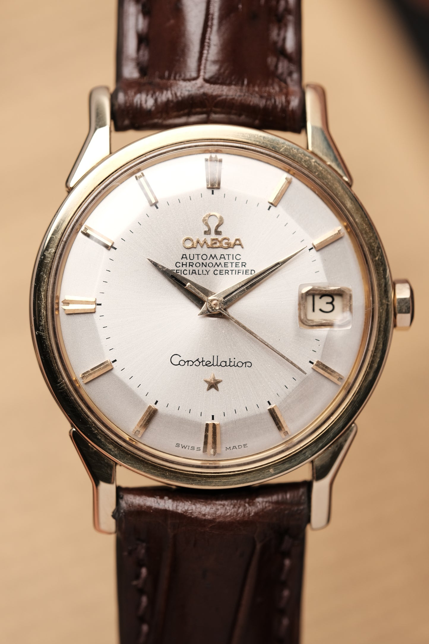 1966 OMEGA CONSTELLATION PIE PAN DOG LEG White Dial AUTOMATIC CHRONOMETER REF. 168.005