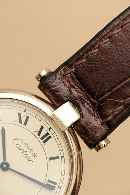 1990's Cartier Must Vendome LM Vermeil Quartz Gold Plated 30mm